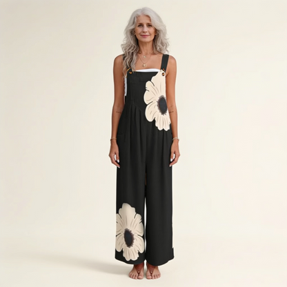 Yvette | Latzhose mit kontrastreichem Bohemian-Blumenmuster
