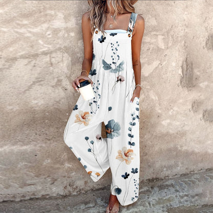 Yvette | Latzhose mit kontrastreichem Bohemian-Blumenmuster