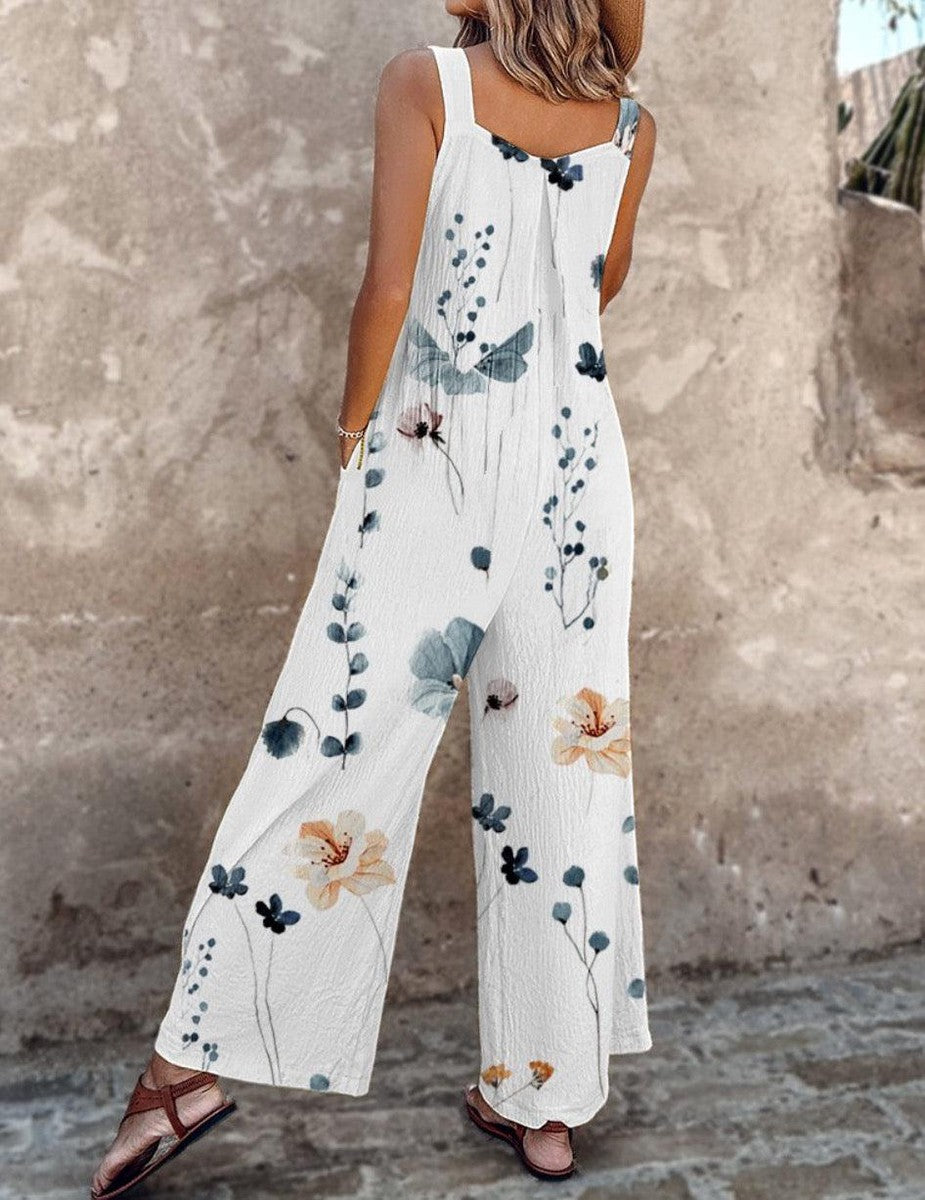 Yvette | Latzhose mit kontrastreichem Bohemian-Blumenmuster