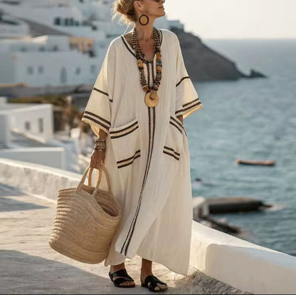 Gemustertes Leinenkleid für den Sommer