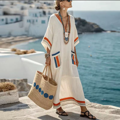 Gemustertes Leinenkleid für den Sommer